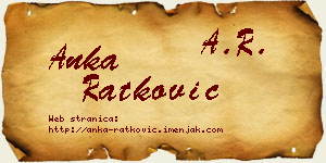 Anka Ratković vizit kartica
